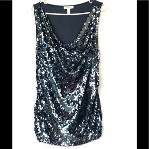 Dress Barn Glittery/Sequin Navy Blouse XL